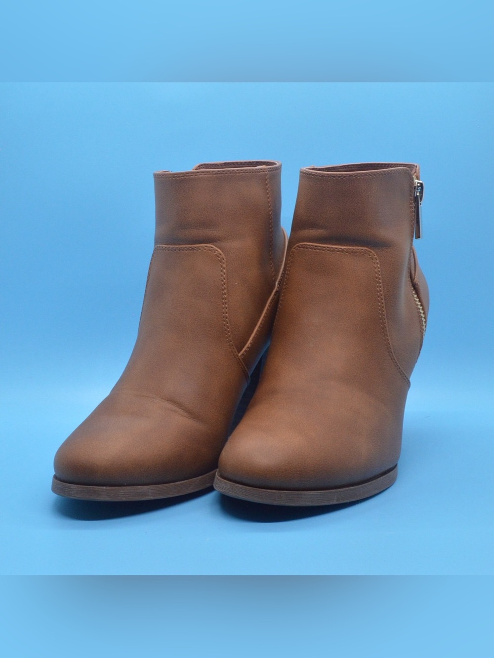 Call It Spring Brown Block Heel Ankle Boots Size 6